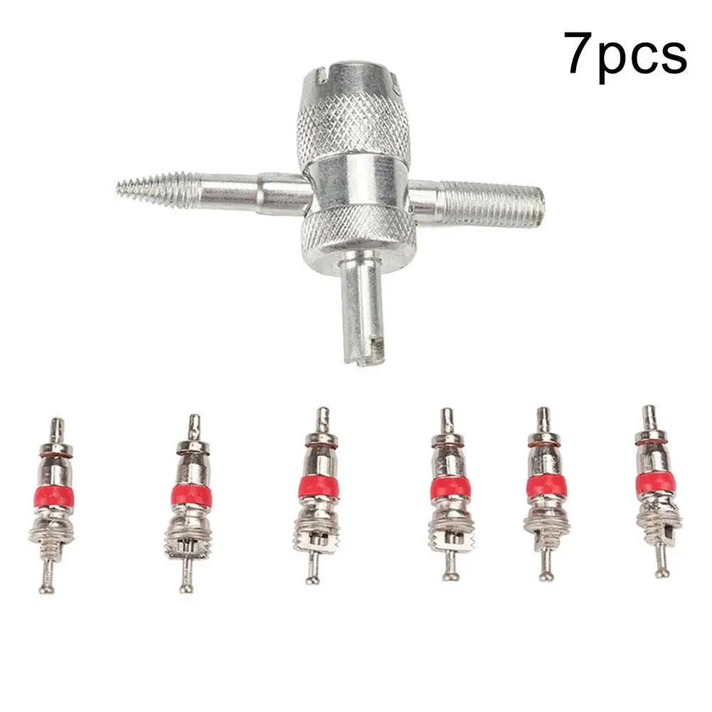Automobile Tire Valve Core Wrench Set Four In One Valve Stem Repair, Installation And Removal Tool Cleaning Tool