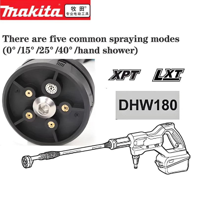 2026 new model Makita DHW180 Battery High Pressure Washer 18V Cordless Portable Cleaning Device High Flow Rate Power Tool