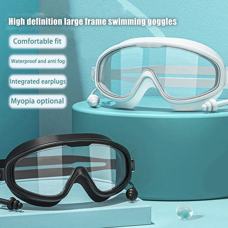Hot！1 PC Large Frame Swimming Goggles For Kids High Quality Antifog Swim Glasses Waterproof HD Swim Eyewear Swim Equipment