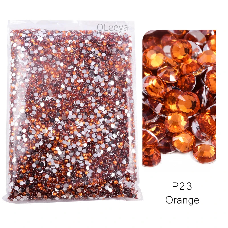 Oleeya Wholesale Flatback Silver bottom Resin Cтразы Non hotfix Rhinestones in Big Package Glitter Crystals and Strass For 네일파츠