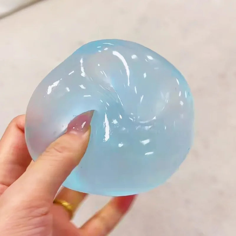 Blue Transparent Maltose Squishy Toy, Cute Mochi Soft Simulated Ball, Fast Rebound Anti Stress Fidget Decompression Toy