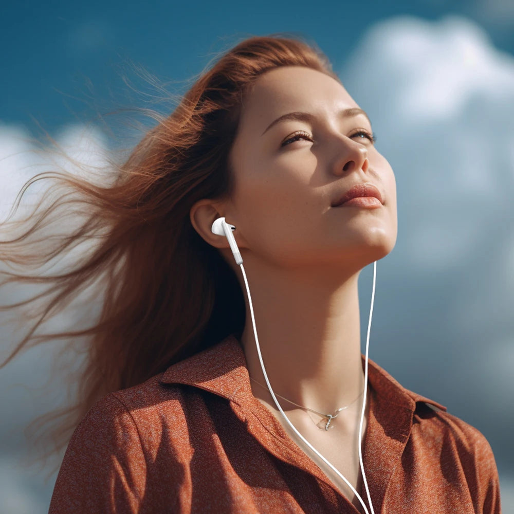 TOPK Earphone In-Ear Volume Control with Microphone 3.5mm Jack Universal for iPhone Android