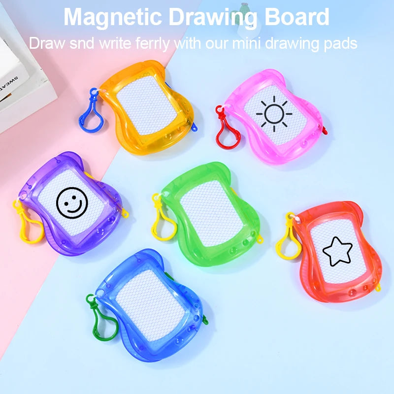 6/12PCS Magnetic Drawing Board Erasable Writing Pad Mini Keychain Kids Birthday Party Favors for guest Pinata Goodie Bag Filler