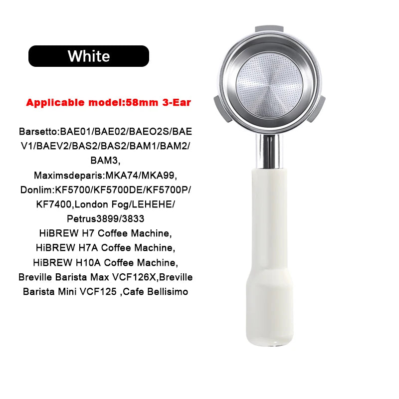 58mm 3-Ear For Hibrew h7 h7a h10a Espresso Bottomless Portafilter Breville Barista Max/Mini/Signature Brew Basket Barista Tools