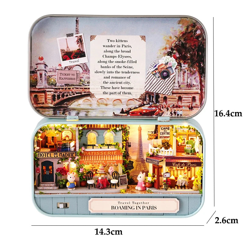 DIY Wood DollHouses Handmade Funny Box Theatre Miniature Box Cute Doll Houses 3D Puzzle Assembly Kits Birthday Gift Wooden Toys