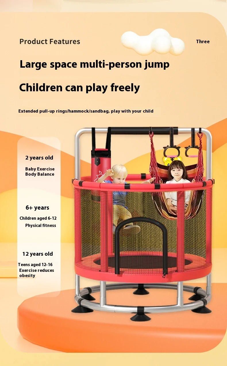 Children's Indoor Trampoline Home Use Jumping Bed 3-10 Years Old Household Trampoline Fun Fitness Exercise for Kids