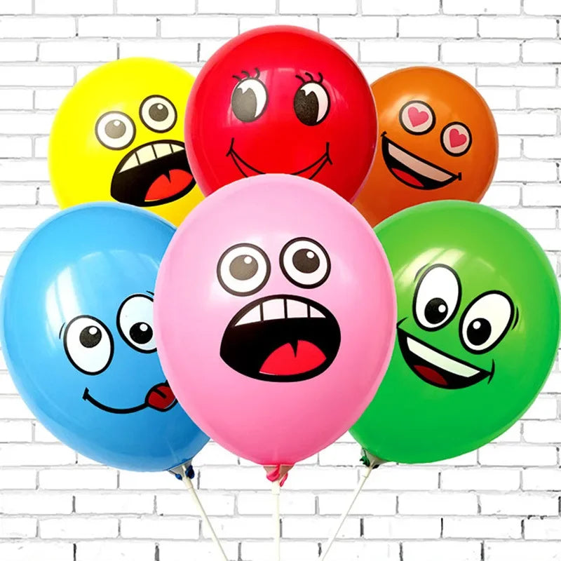 10-100Pcs 12inch Cute Funny Big Eyes Smiley face latex balloons Birthday Party decoration Inflatable balloon Baby Shower Globos