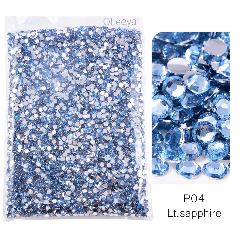 Oleeya Wholesale Flatback Silver bottom Resin Cтразы Non hotfix Rhinestones in Big Package Glitter Crystals and Strass For 네일파츠