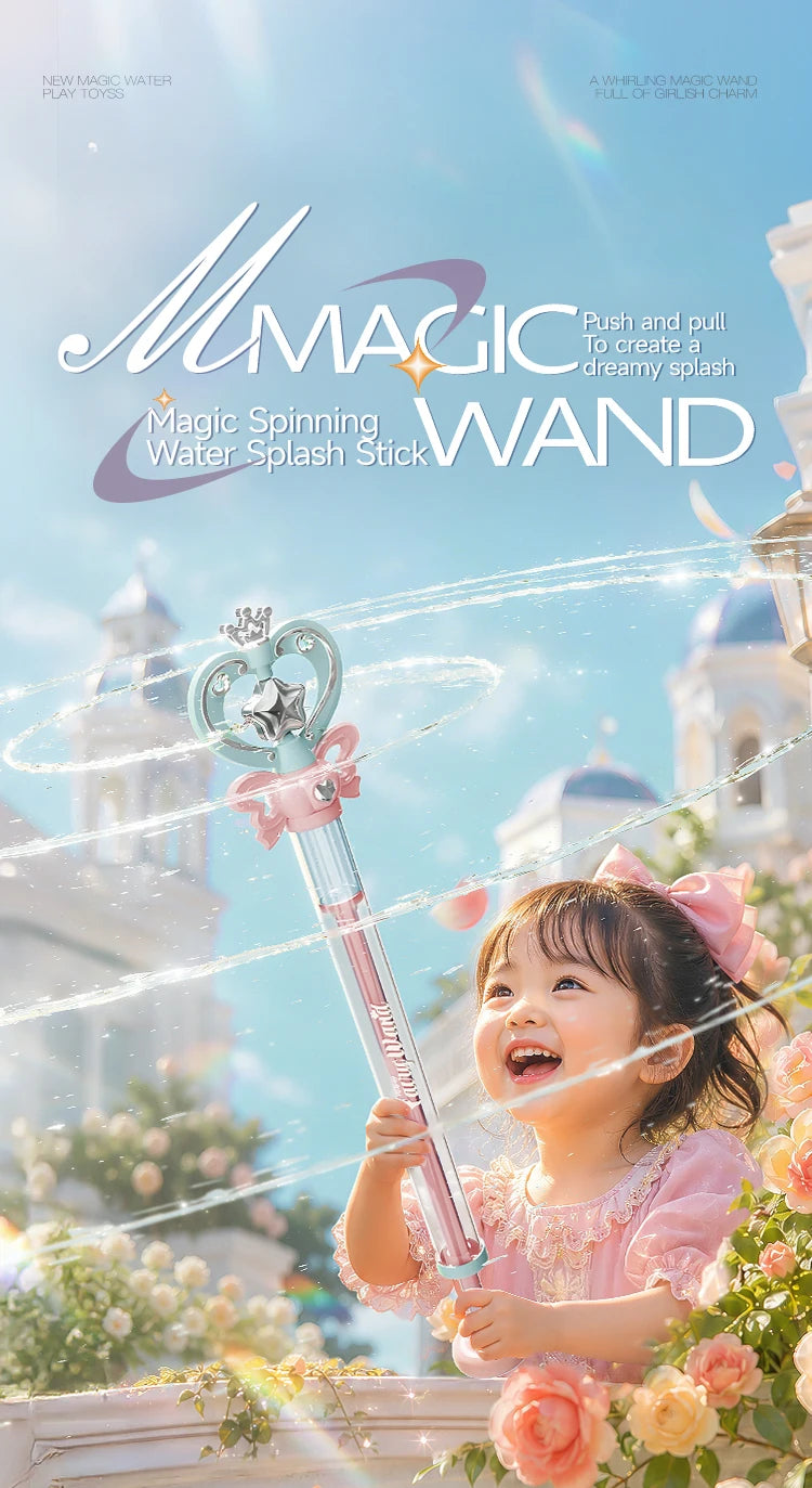 Magic Fairy Wand Water Gun Sparkling Summer Water Play Toy for Kids Adults Birthday Gift Water Battle Cannon