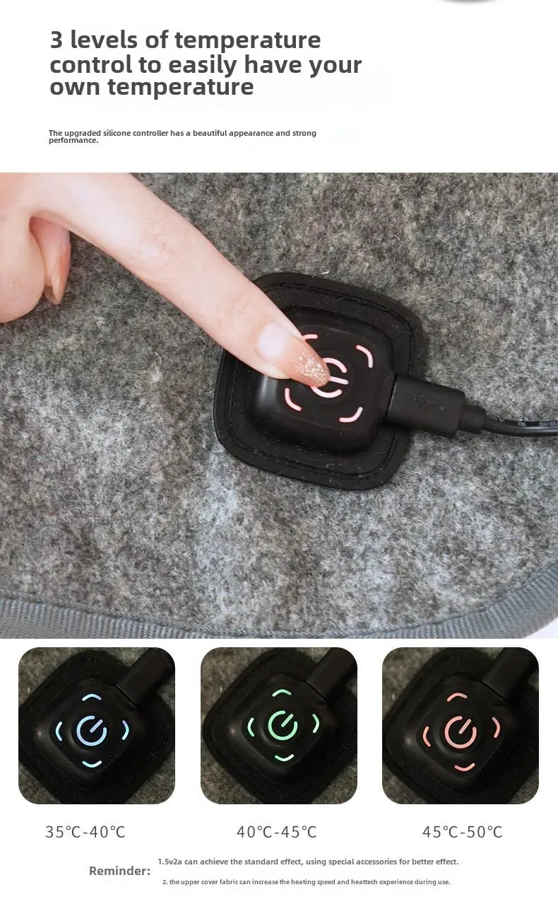 6 Area 10W DC Heated Mat Plush Electric Blanket Single Mattress USB Type-C Interface Portable Washable Office Bedroom Outdoor