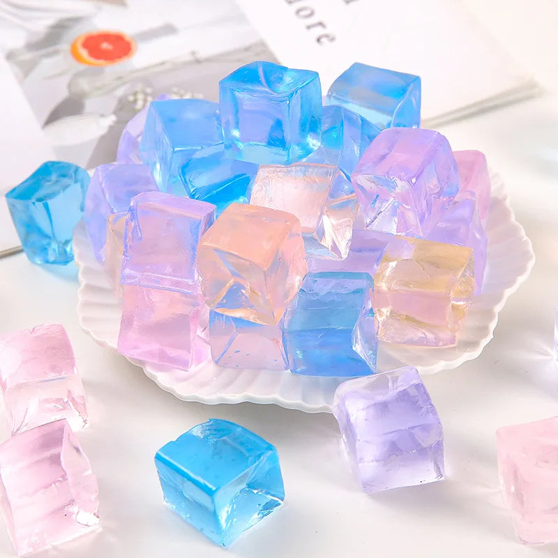 Square Ice Stress Ball Fidget Toys Stress Relief ADHD Autism Sensory Toys Soft Squishy Toys Party Favors Gifts for Kids Adults
