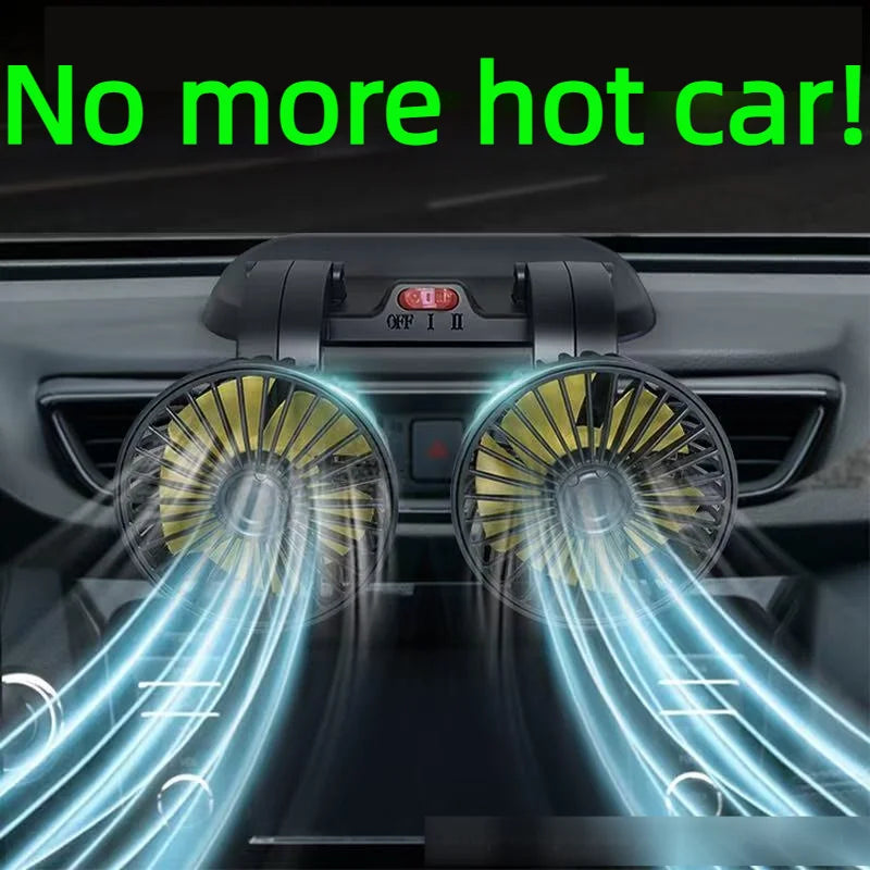 5V/12V/24V Car Fan Cooling Dual/Three Head USB Cooler Adjustable Auto Cooler Air Fan Car Accessories Wind Regulation