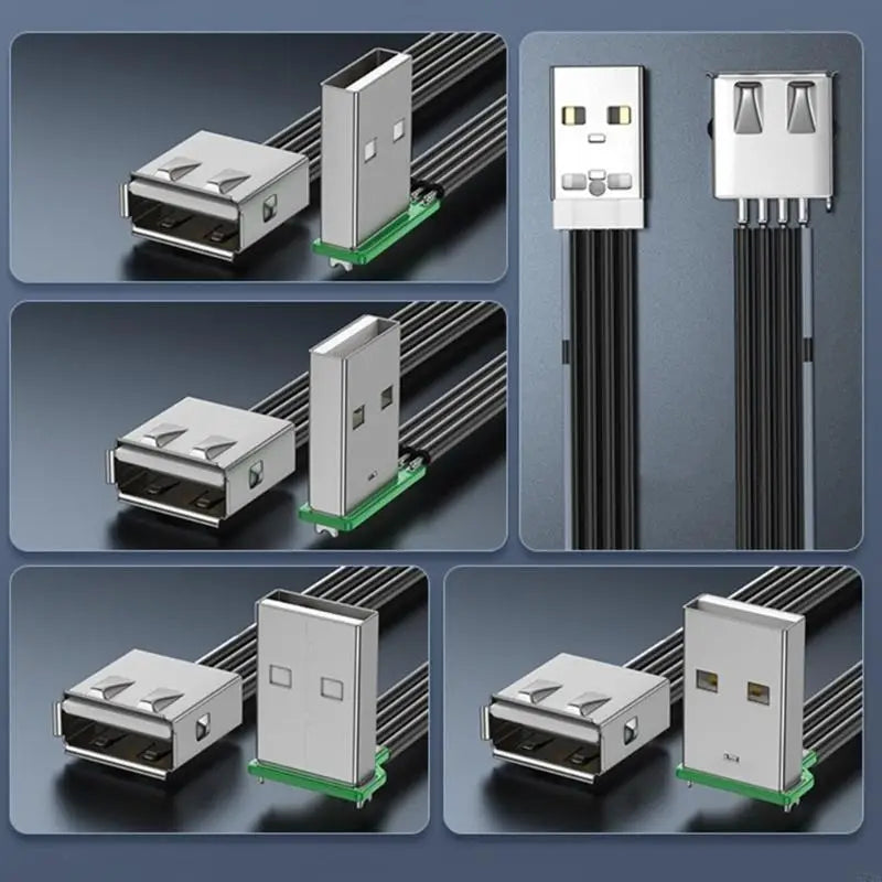 920L FPV Flat Thin Ribbon FPC Cable Standard USB A Male to Female Flexible Silicones Power Cord 480Mbps Transfer Speed