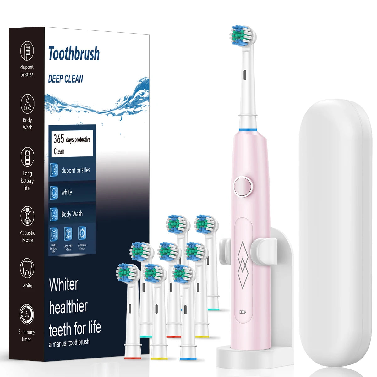 Intelligent electric toothbrush, automatic cleaning, rechargeable soft bristled toothbrush, adult male and female dental cleaner