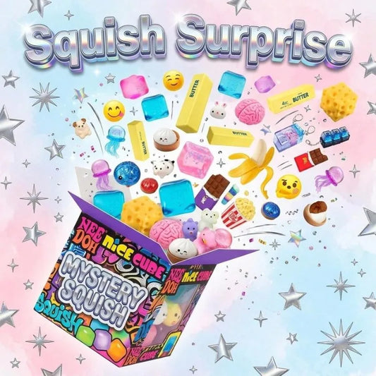 Holiday Squishy Mystery Blind Box, Random Surprise Squeeze Toys, 1Pieces Guaranteed Cute Stress Relief Fidget Toy Set
