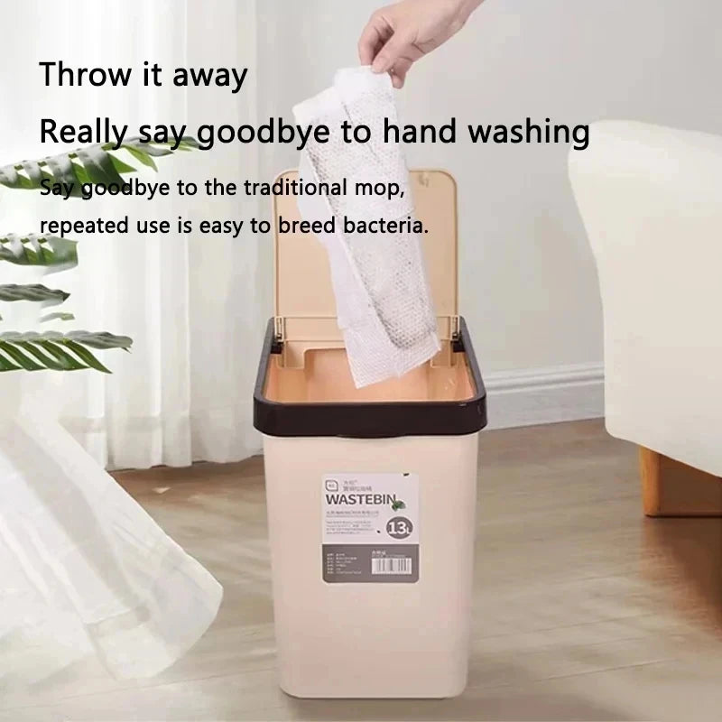 Disposable Mop Cloth Cleaning Mop 360° Rotating Dry and Wet Flat Household Electrostatic Dust Removal Mop Floor Tile Floor Clean