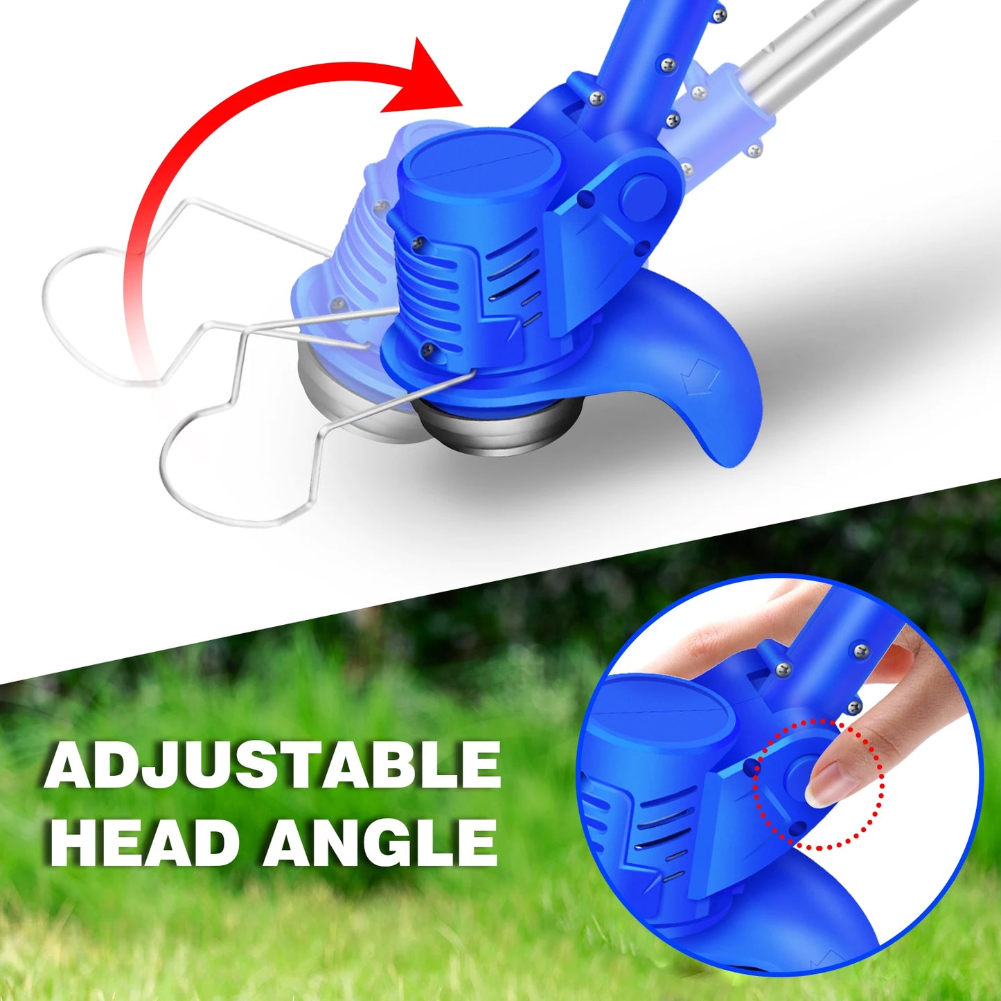 21V Cordless Weed Wacker,Battery Powered Weed Wacker 3 in 1 Rechargeable Weed Wacker Electric for Lawn Garden Yard,Blue