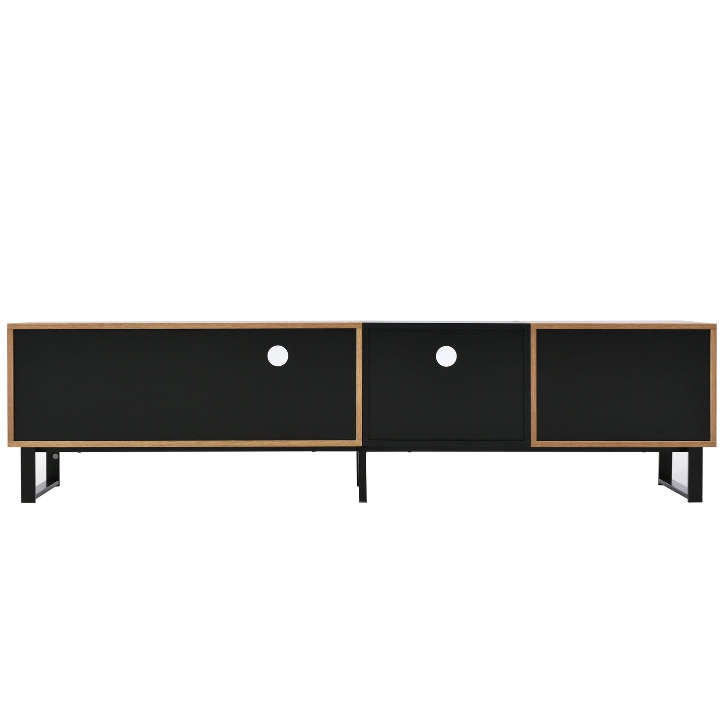 PINGGO Modern Minimalist TV Cabinet Large Capacity Storage Cabinet With Doors And Drawers Wood Grain Design TV Media Console