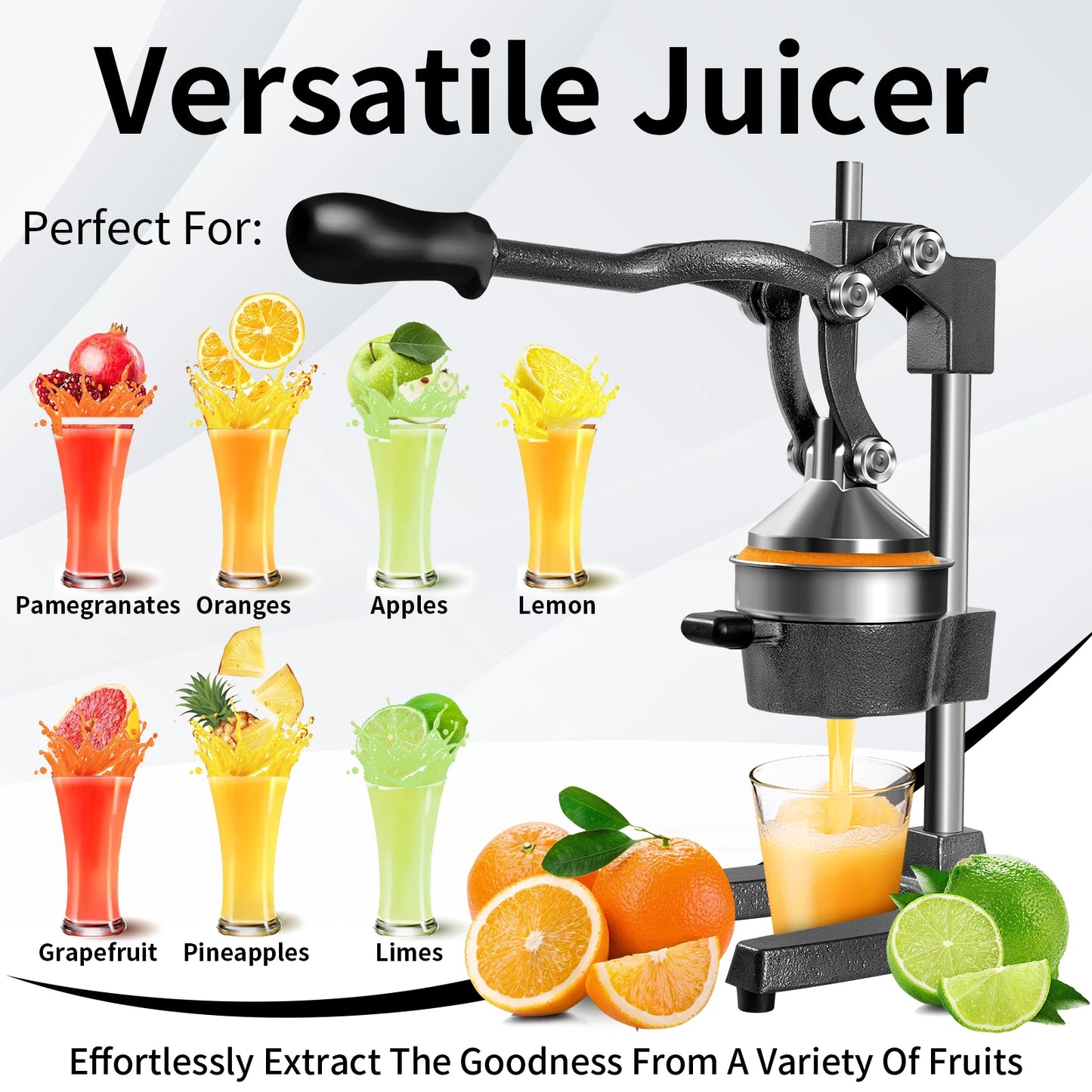 Manual Fruit Juicer 9cm Large Diameter Orange Juice Squeezer Heavy Duty Cast Iron Lemon Squeezer For Orange Lemon Pomegranate