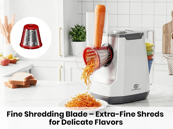 SUPERLEX 5 in 1 Electric Grater 150W Motor Easily Puts In Large Food For egetable Cutter & Slicer Kitchen Cheese Chopper Machine