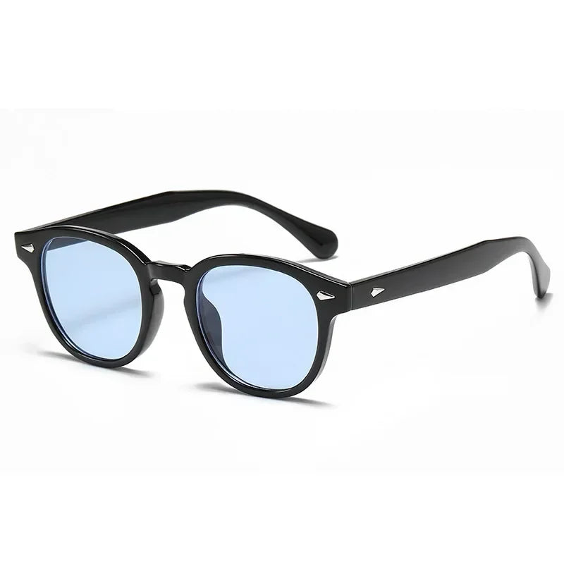 JNPCXI Quality New Retro Round Sunglasses Women Fashion Rivets Decoration Shades UV400 Men Punk Leopard Sun Glasses