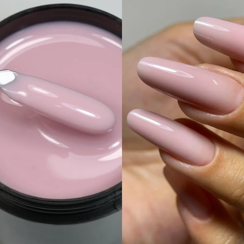 MSHARE 50ml Baby Pink Builder Nails Gel Hema Tpo Free Gel Nail Construction Self Leveling Gel for Nail Extension UV Led