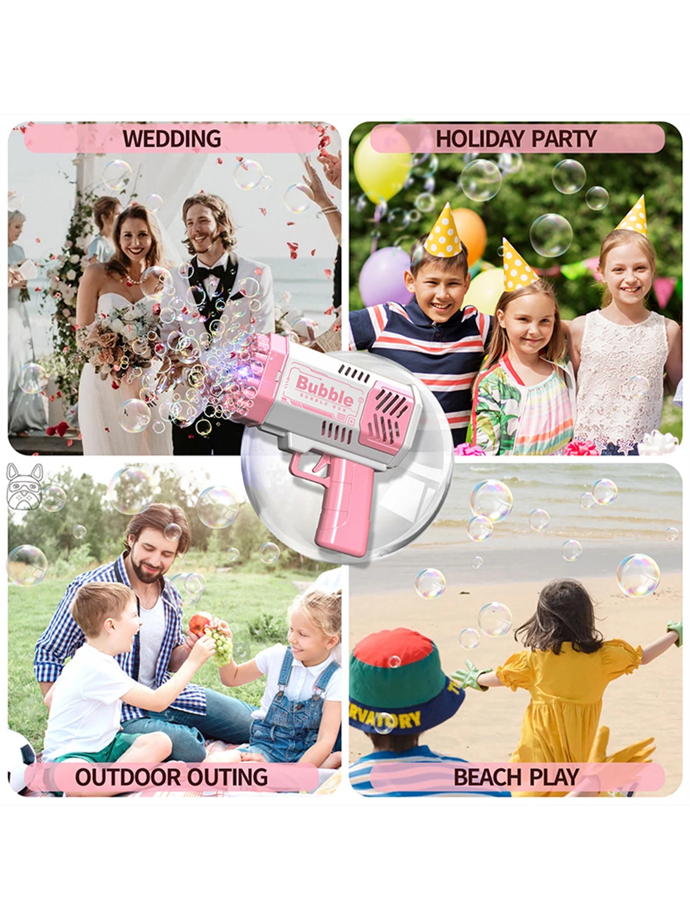 40 hole handheld fully automatic space light bubble machine electric children's toys without battery without  bubble water