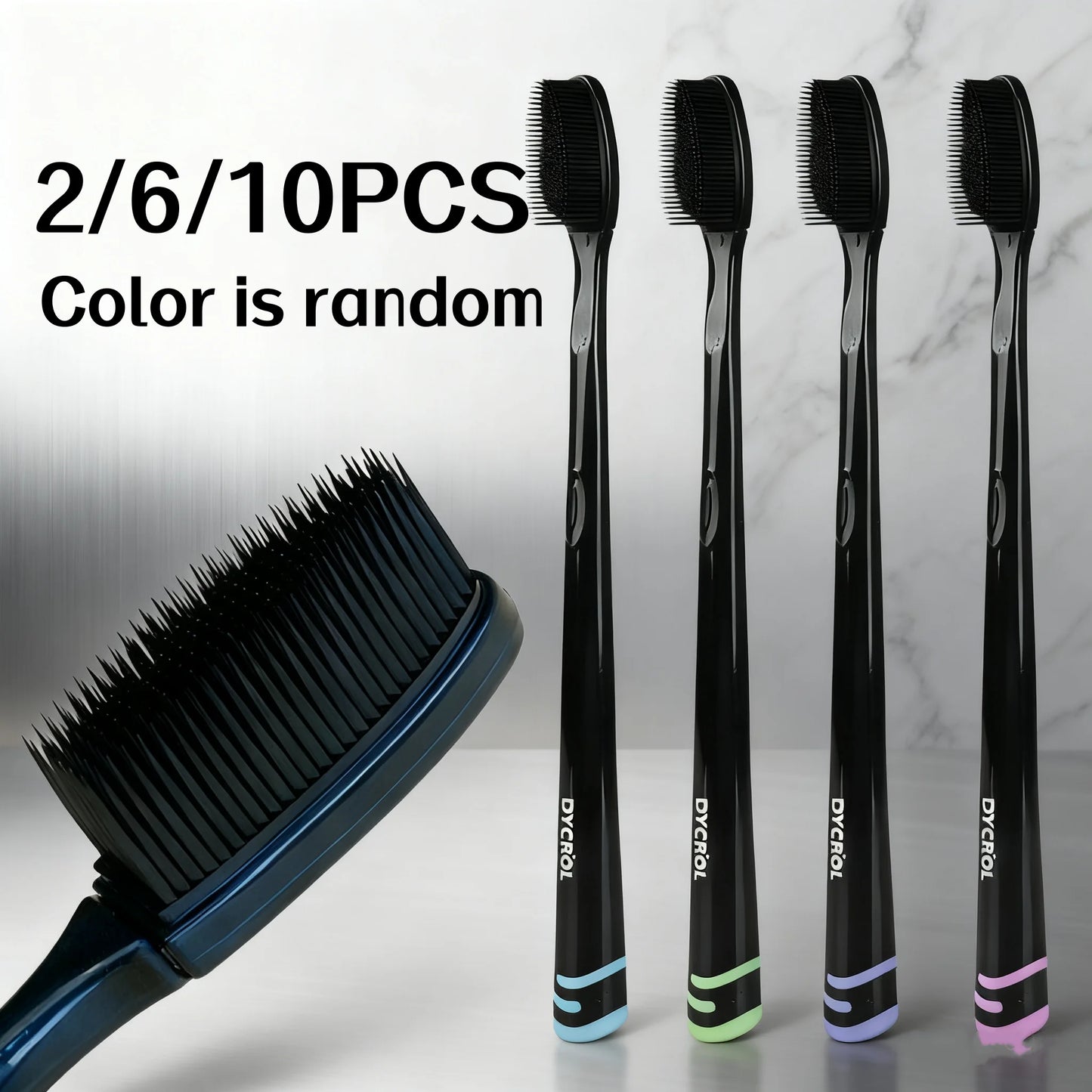 2/6/10Pcs Random Color Silicone Bristle Deep Cleaning Outdoor Travel Convenient Toothbrush Home Essential Holiday Gift Great Cleaning Power Christmas Gift