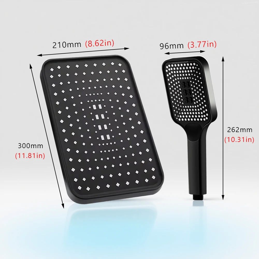 Large Flow High Pressure Shower Head Spray Bathroom Rain Shower Silicone Water-saving Nozzle Pressurization Handheld Accessories