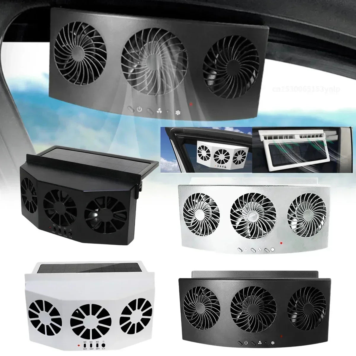 New Car Ventilator 3 Cooler Fans Solar-powered Cooling Vent Exhaust Portable Safe Auto Fan Amd Usb Accessories