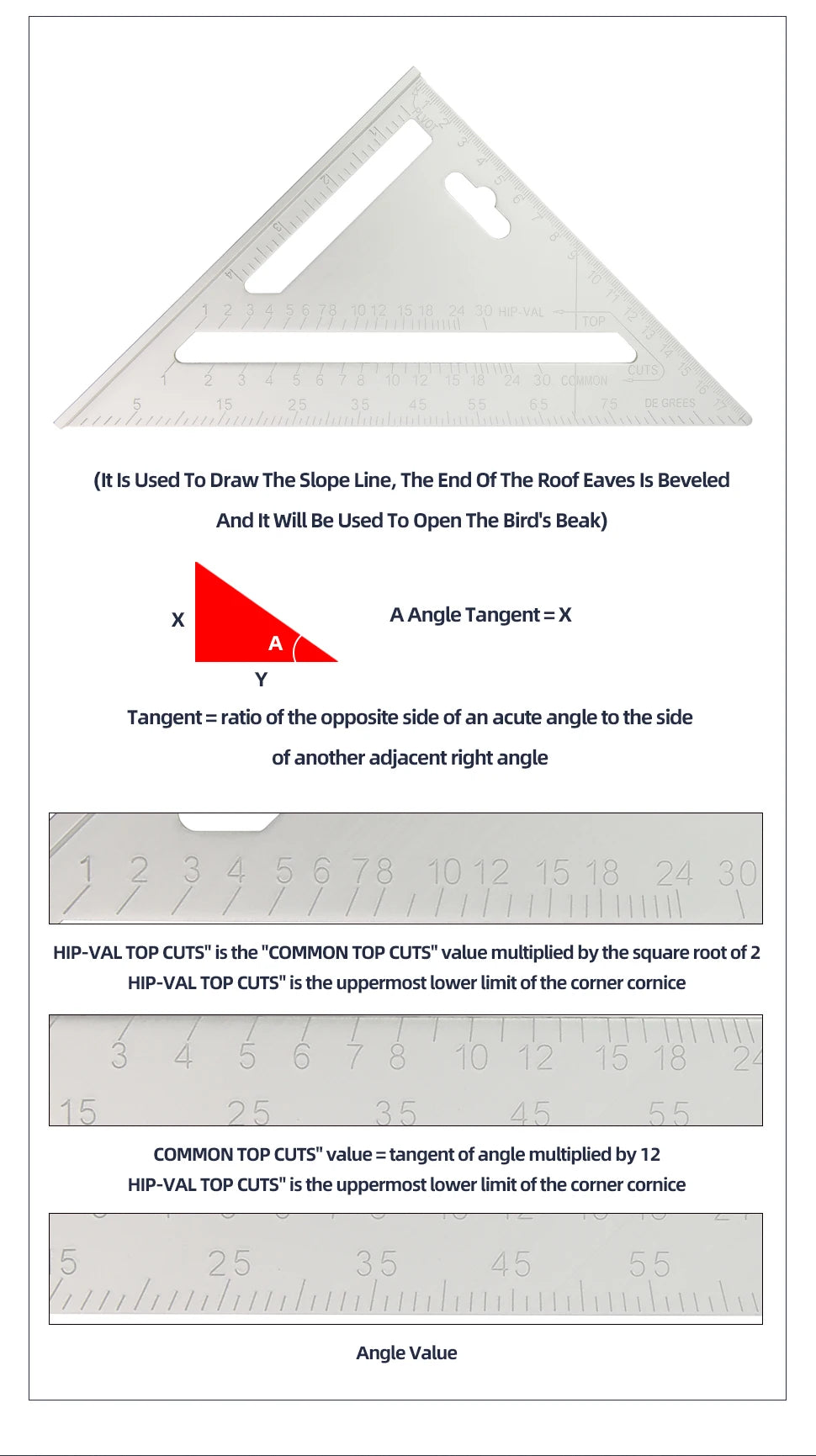 Triangle Ruler 7Inch Measurement Tool Aluminium Alloy Carpenter Set Square Angle Woodworking Tools Try Square Triangular Metric