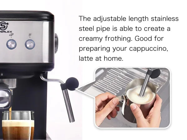 SUPERLEX Semi Automatic Italian Coffee Machine 1100W Pressure High-pressure Extraction and Milk Froth Two in One Coffee Machine