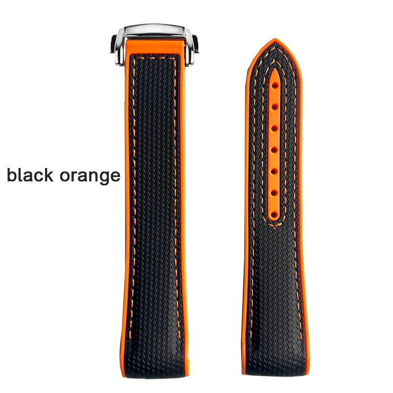 Curved End Strap 20mm for Omega X Swatch Joint MoonSwatch Sport Silicone Rubber Folding Buckle Watch Band for Seamaster 300