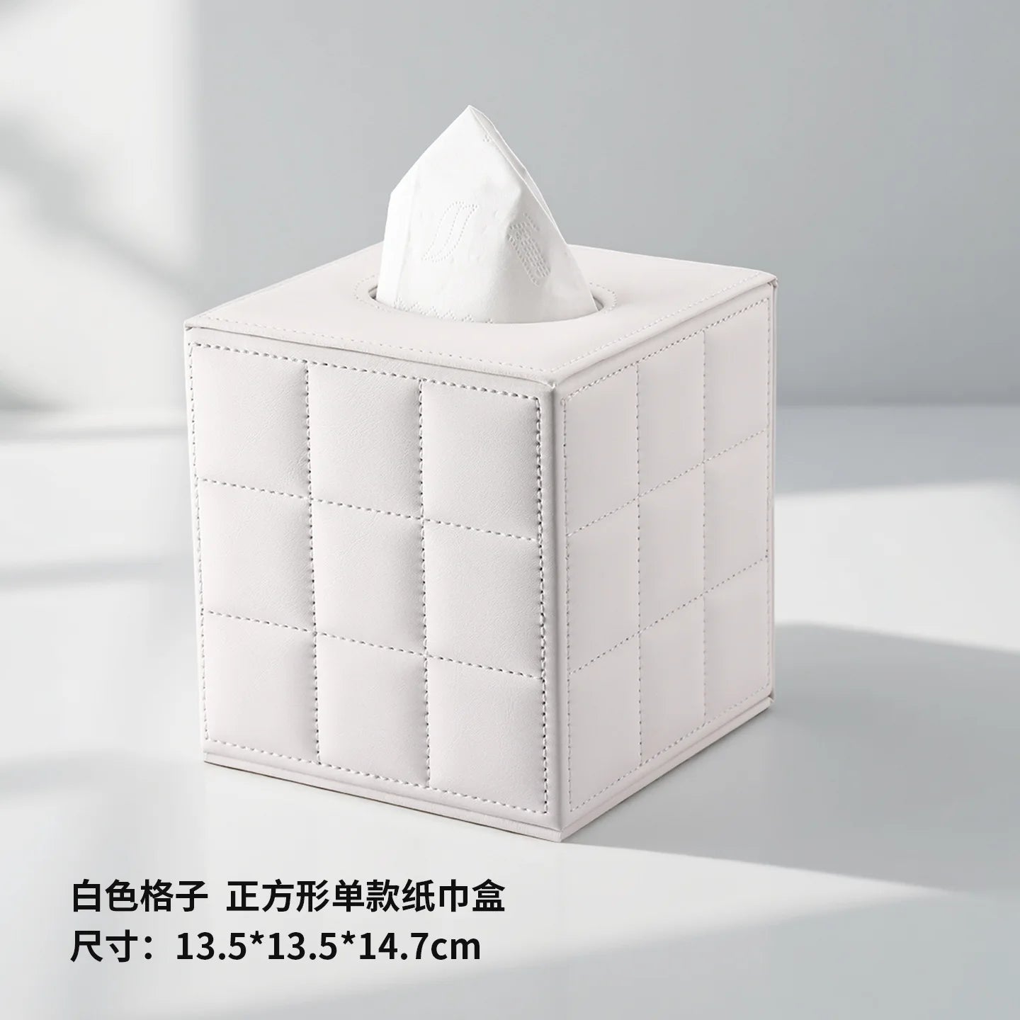 Elegant PU Leather Square Tissue Holder for Coffee Table, Decorative Napkin Paper Case for Home Hotel Restaurant Living Rooms