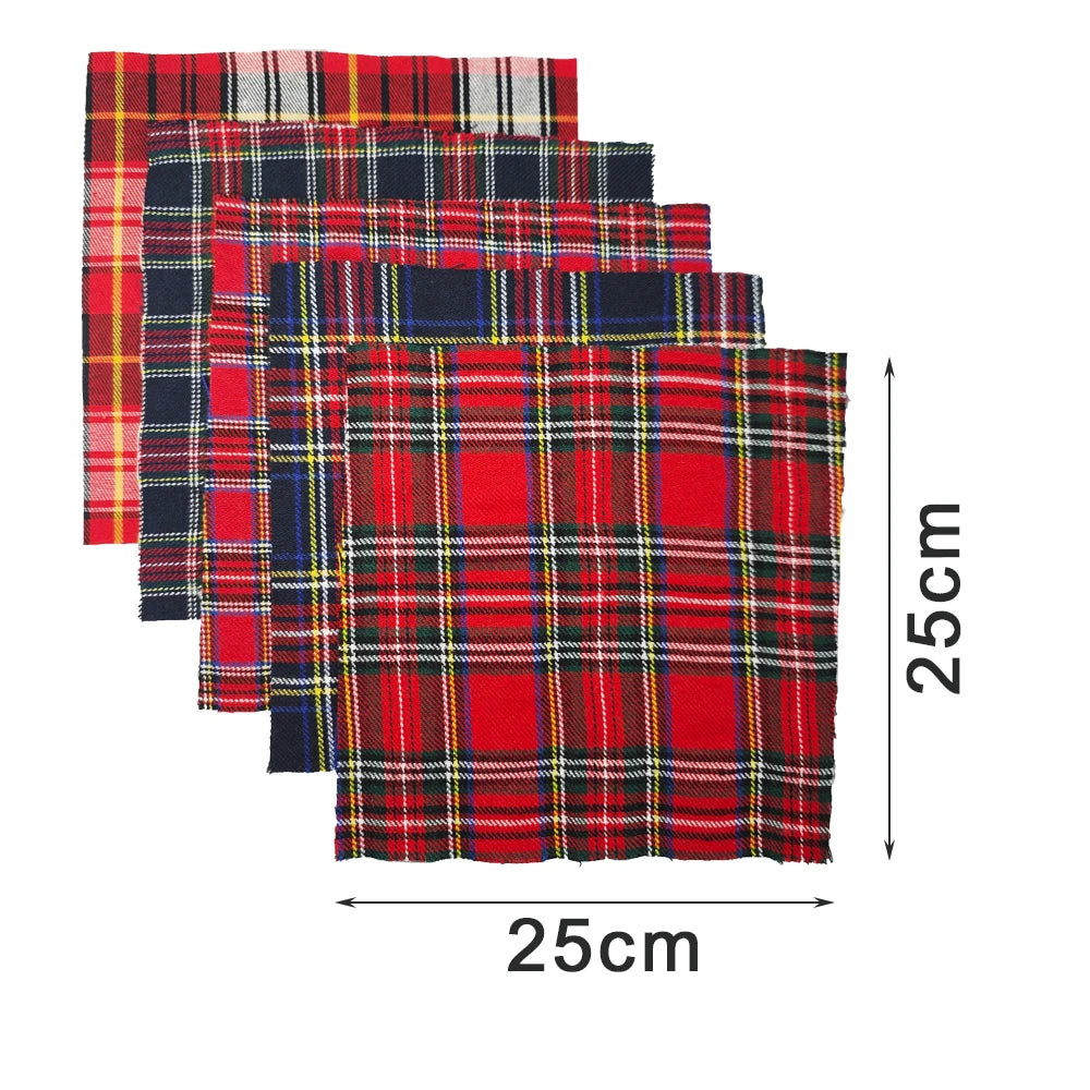 Teramila 25x25cm5-6PC/Lot Polyester-Cotton Plaid Patchwork Printed Cloth Sewing Quilting Fabric Needlework DIY Handmade Material