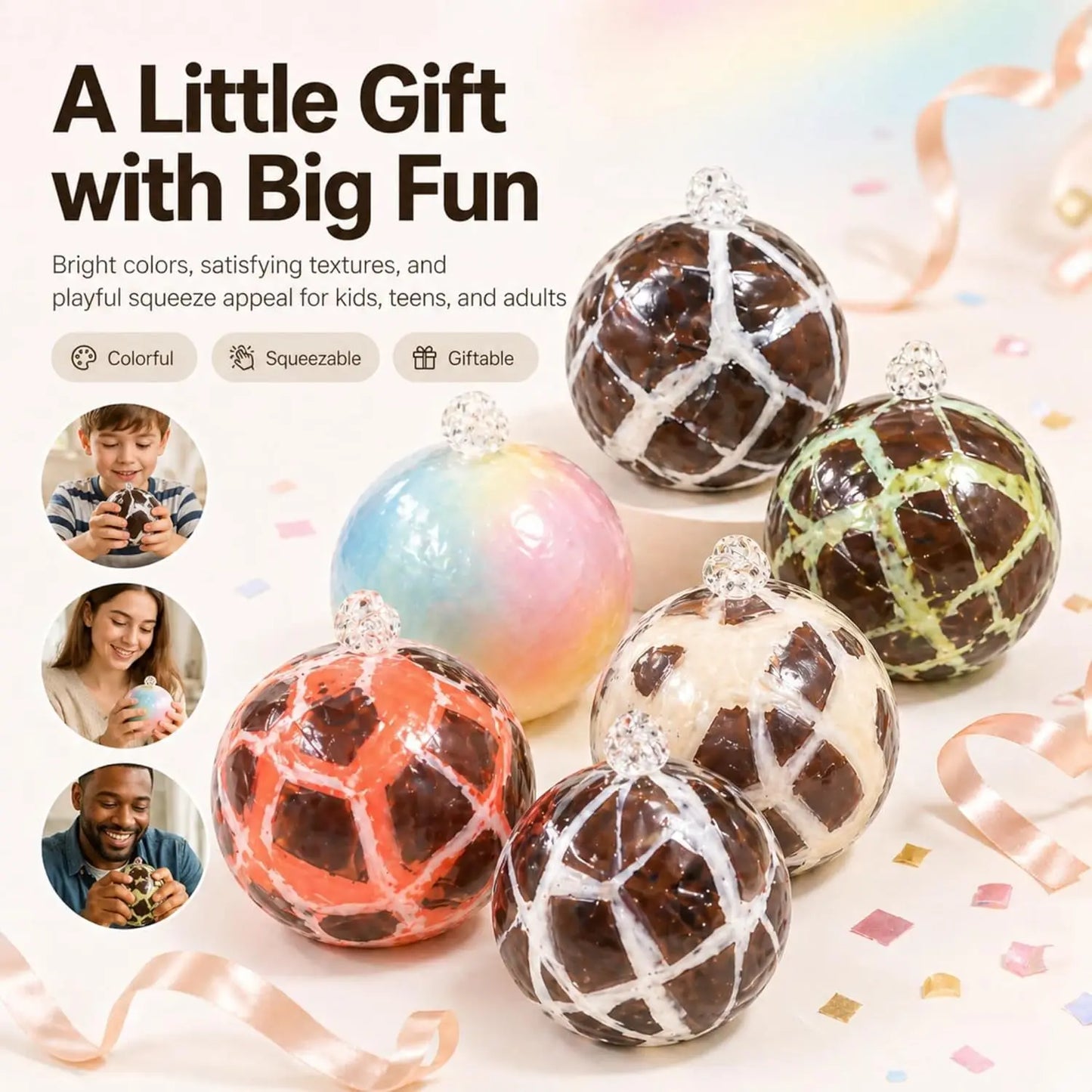 Squeeze Stress Ball Cracked Wax Chocolate Shaped Soft Squishy Fidget Toy Desk Toy For Stress Relief Office Study Break Adults
