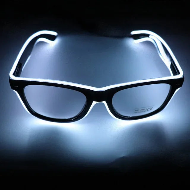 New Cool Flashing Glasses EL Wire LED Glasses Glowing Party Supplies Lighting Gift Bright Light Festival Party Glow Sunglasses