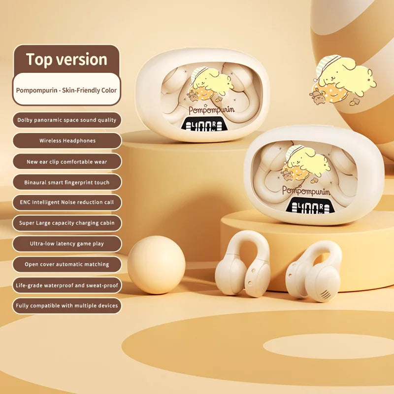 X53 Wireless Headphones Bluetooth Headset Smart Digital Display Volume Adjustment Cute Cartoon Ear Clip Wearing Comfortable