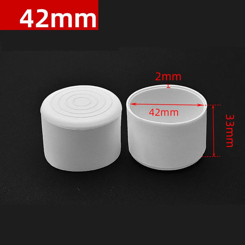 Round Rubber PVC Furniture Leg Caps 10mm/0.39in-50mm/1.97in White  Seal Stopper Pipe Covers Furniture Sofa Leg Pads Non-slip