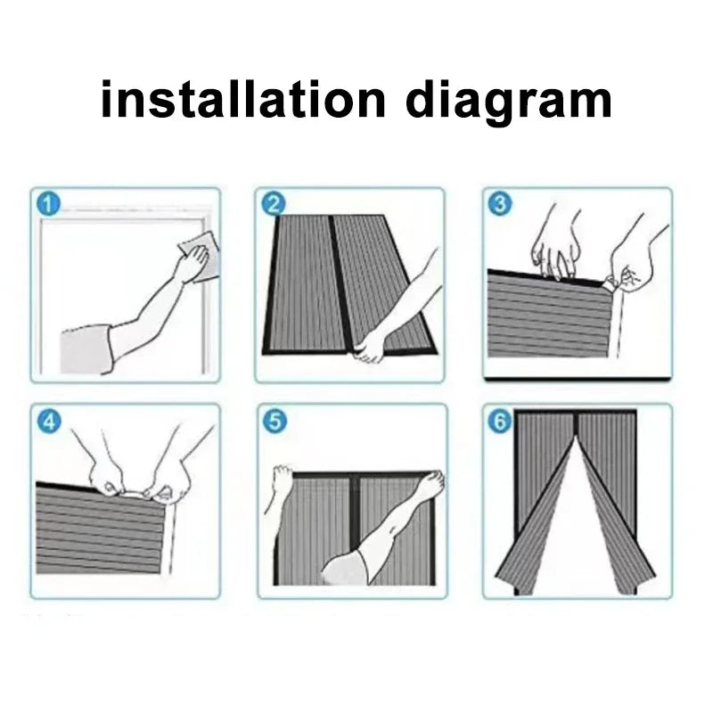 Magnetic Mosquito Net, Summer Insect Fly Control, Door Curtain Net, Living Room, Bedroom Curtain, Automatic Closing Door Screen