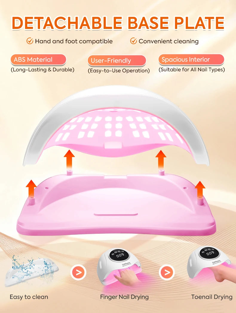 DianaBeauty 380W Professional UV LED Nail Lamp For Quick Drying Gel Nail Polish 90LEDS Gel Drying Lamp With 4 Timer Setting