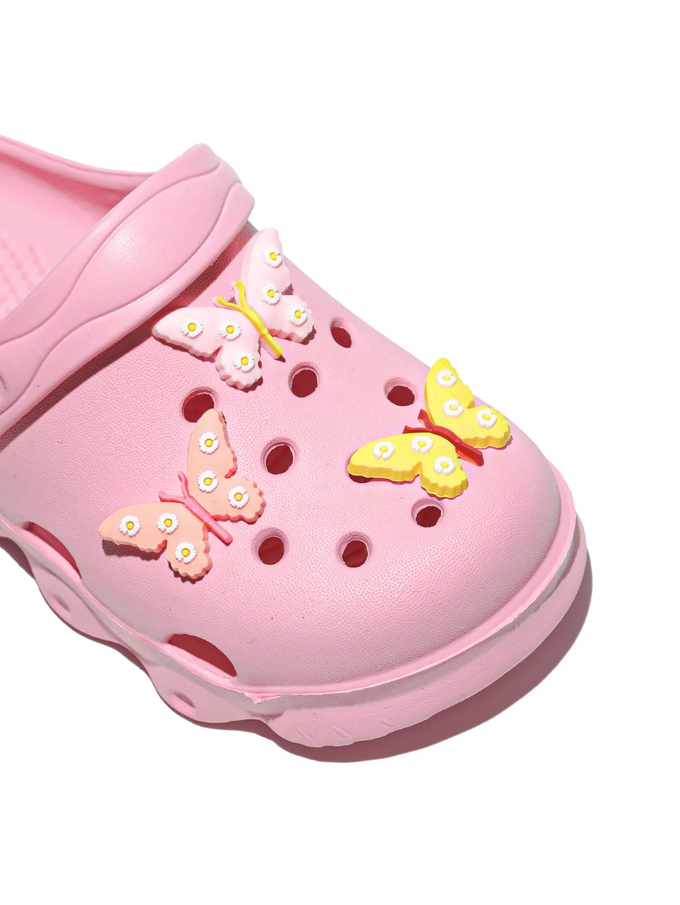 Comfortable and lightweight girls' clogs, can be worn in all seasons, exquisite butterfly shoes,summer hot beach shoes 1214