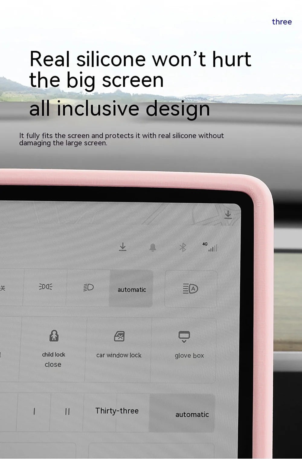 For Tesla Model 3 Y Car Silicone Screen Frame Display Edge Protector Central Control Protective Cover Anticollision Accessories