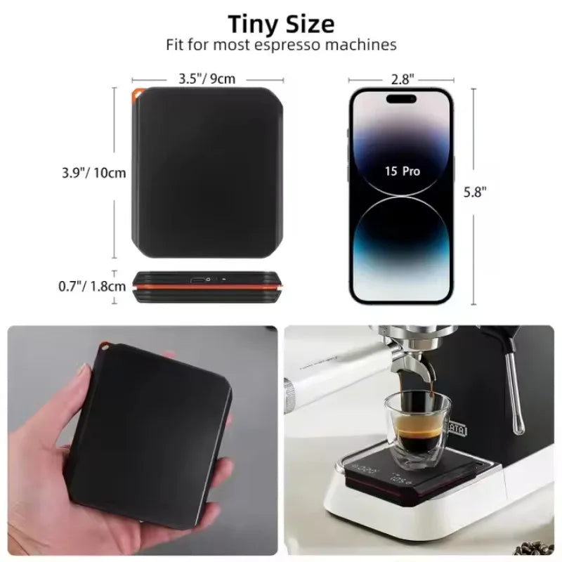 Black Coffee Scales High Precision Electronic Scales Palm Size Rechargeable Smart Espresso Scales with Timer 3 Modes Use