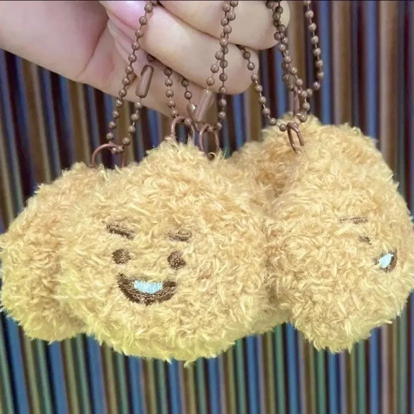 New K-pop bt21 mini plush keychain pendant doll, cute schoolbag pendant decoration, pink rabbit idol fan group purchase gift
