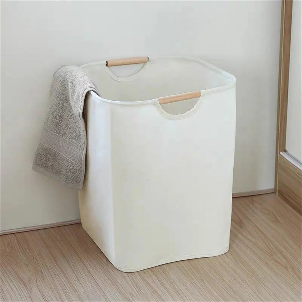 Waterproof Laundry Basket Cotton Linen Dirty Clothes Dirty Fabric Storage Basket Foldable Large Size Sundries Organizer  ﻿