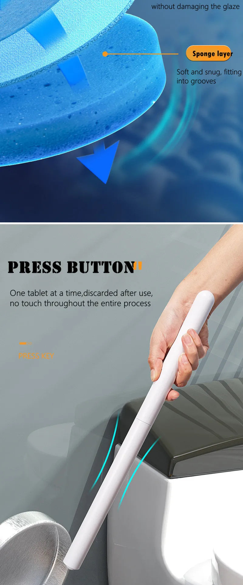 Wall-mounted Disposable Toilet Brush Home Replaceable Toilet Brush Bathroom Cleaning Tools WC Bathroom Accessories