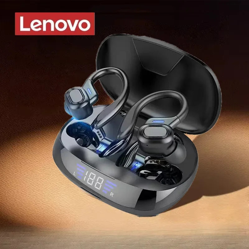Lenovo Original Sports Wireless Earphones Ear Hanging Running Bluetooth Earphones Digital Display Noise Reduction Earphones