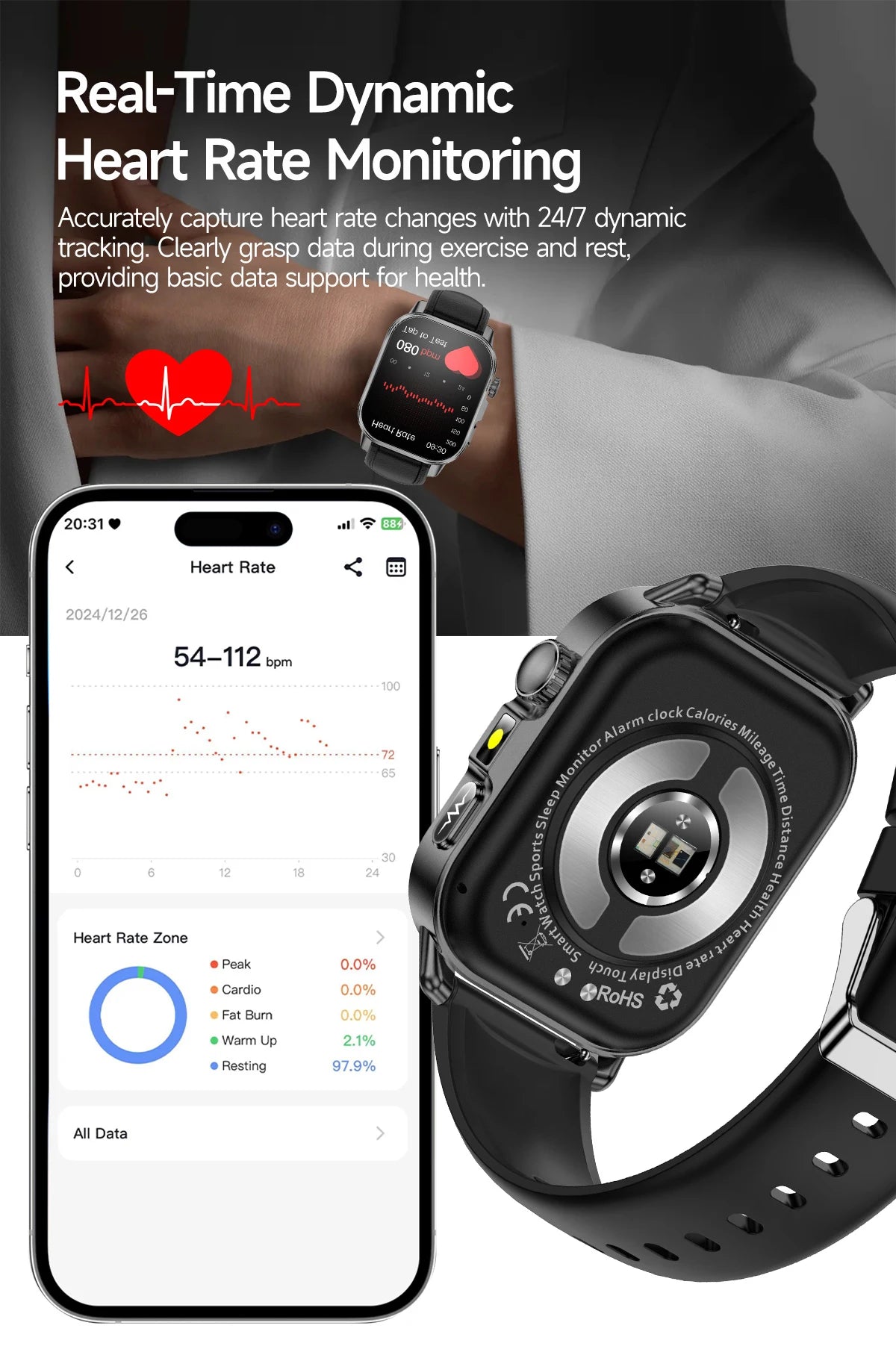 2026 New Accurate Diagnosis Smart Watch ECG Blood oxygen BP Uric acid Lipids Health HD AMOLED Screen call Smart watch Men Women
