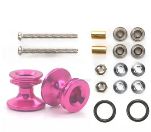 2pcs 15418 13-12mm Aluminum Alloy Guide Rollers 15461/15426 2023Jcup 95160 19mm Roller With Rubber Ring Tamiya Mini 4WD Homemade